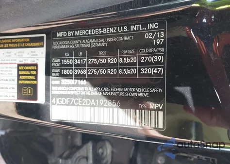 2013 Mercedes-Benz Gl 450 4Matic z USA, uszkodzony, nr VIN 4JGDF7CE2DA192856